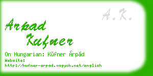arpad kufner business card